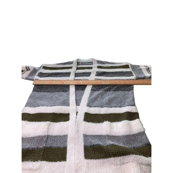 Pink Clover Cozy Striped Open-Front Cardigan Sweater Size S - Picture 7 of 11